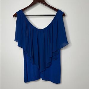 VENUS Royal Blue Layered Blouse Size Large